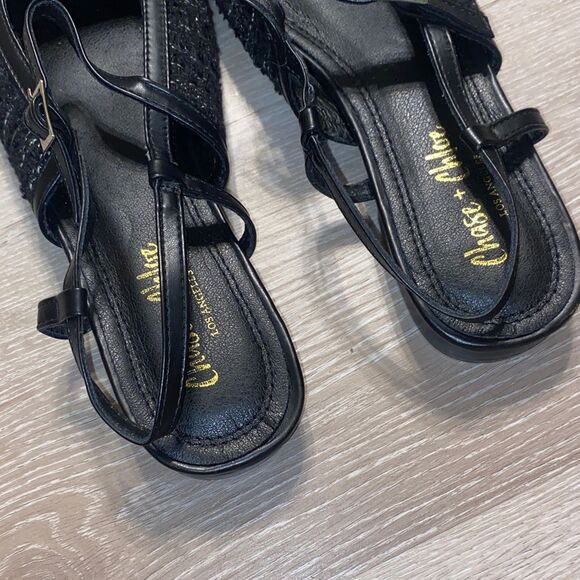 Chase + Chloe Los Angeles Black Tweed Slingbacks - Picture 3 of 6